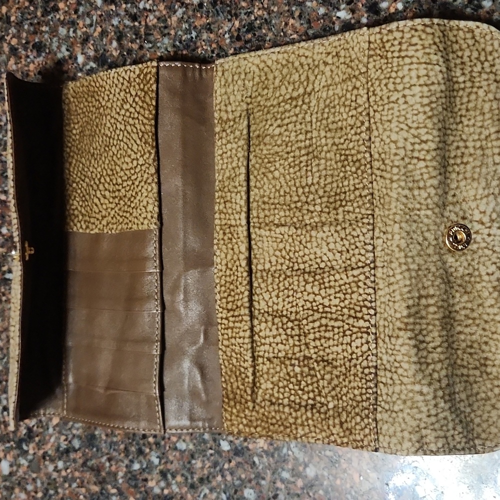 Borbonese Suede Leather Quail Pattern Wallet - image 4